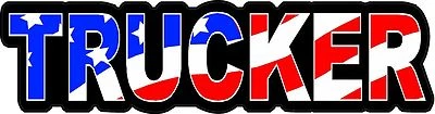 STICKERPIRATE 3 - Trucker US Flag Lunch Box Hard Hat Tool Box Helmet Sticker H149