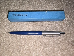 Vintage Parker Jotter NAVY BLUE Brass Threads  Recessed Top - Picture 1 of 10