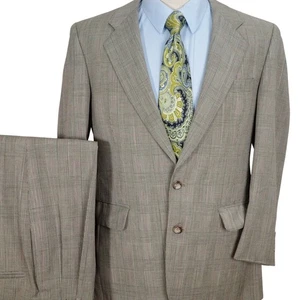Jos A Bank Executive Suit Men 40R 31W 31L Black Red Houndstooth Plaid Classic - Picture 1 of 18