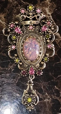 Broche colgante vintage Sarah Coventry Contessa diamantes de imitación rosa ópalo Foto 1 de 3