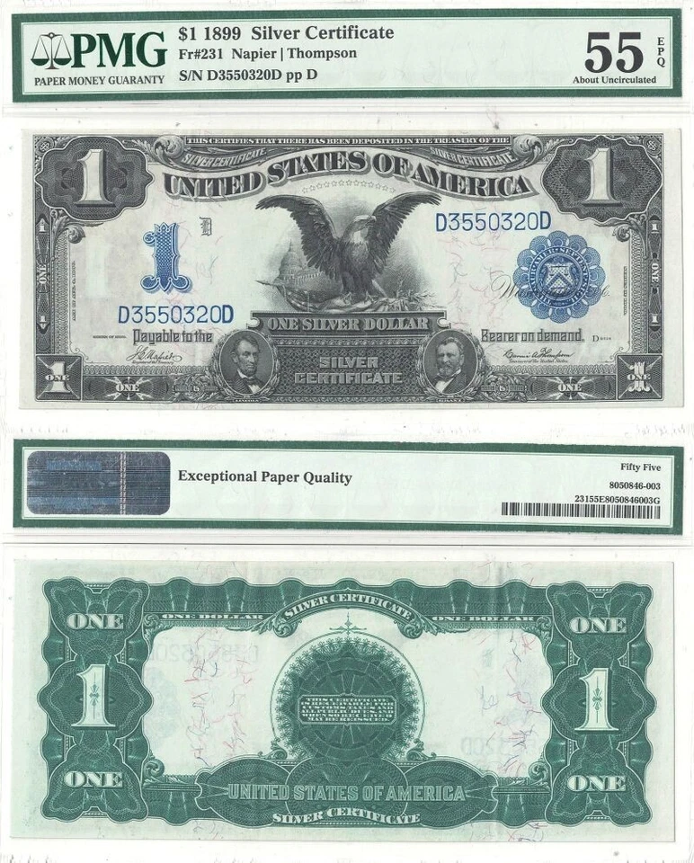 1899 $1 Silver Certificate Fr. 231 PMG AU-55 EPQ - Image 1 of 1