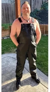 Mens Genuine Sheepskin Leather Dungaree Jumpsuit With Adjustable Straps & Pocket - Picture 1 of 6