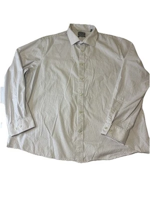 Michael Kors slim  Fit Untucked Length Mens XL Button Down White Dress Shirt EUC - Image 1 of 4