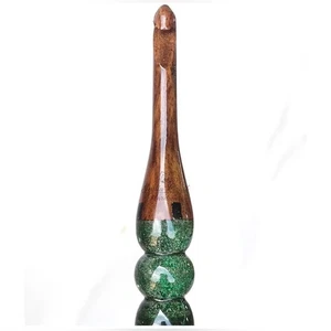 NUOVO Merito Artigianale Resina Epossidica Misto Legno Uncinetto Ganci Manico Morbido 4mm - Foto 1 di 6