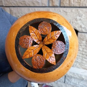 Handgeschnitzte Blattmuster Ipu Heke Trommel, authentische hawaiianische Hula Percussion 21 Zoll - Bild 1 von 8