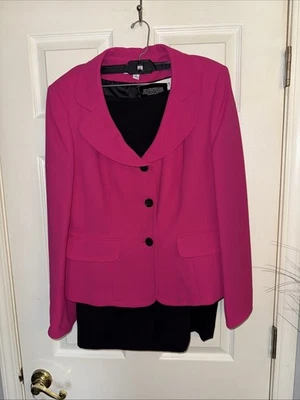Le Suit Jacket/Skirt Suit, Wild Rose-2PC Women’s Size 16 Three Button - Image 1 of 4