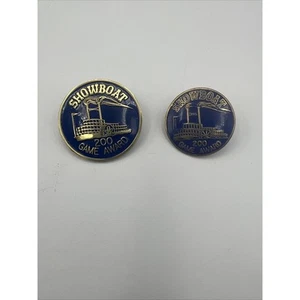 Vintage Showboat Hotel and Casino Las Vegas 200 Game Award Pin Set of 2 - Picture 1 of 9