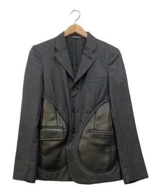 COMME des GARCONS Eco-Leather Paneled Tailored Jacket - Image 1 of 4
