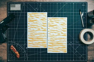 Tiger Stripes High Heat Vinyl Stencil Kit - 2x 11"x6" Sheets Cerakote High Bake - Image 1 of 4