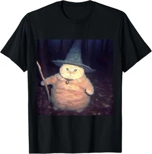 NUEVA LIMITADA Camiseta Meme Gato Mago Extraña Divertida Halloween Gato - Imagen 1 de 3