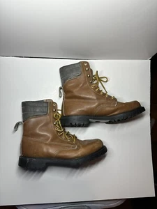 Vintage MONTBLANC Hiking Boots Men’s 11 D Brown Combat Boots Made In Korea - Picture 1 of 14