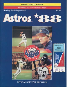 YOGI BERRA Houston Astros 1988 Spring Training Program + Tkt  Stub MLB Baseball - Picture 1 of 12
