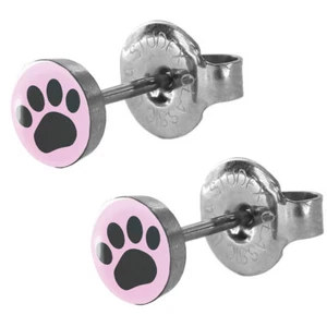 1 Paar Studex Erstohrstecker Ohrringe Chirurgenstahl mit Pfote - Bild 1 von 6