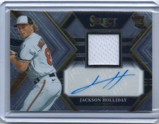 JACKSON HOLLIDAY 2023 PANINI SELECT ROOKIE JERSEY AUTOGRAPH CARD #PJA-JH