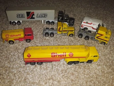 Vintage 1980s Yatming Kenworth Semi Tractor Sea Land Truck Cab Lot Trailers - Image 1 of 4