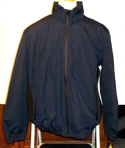 NUOVA giacca Hampton alta Michael Kors taglia 2XLT j2XL con cappuccio antipioggia blu navy