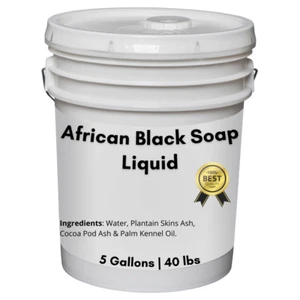 Liquid Raw African Black Soap 5 Gallons 40 lbs 100% Pure Natural Body Face Wash - Picture 1 of 5