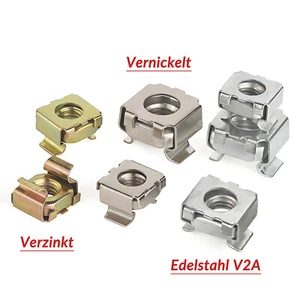 Käfigmuttern M4 M5 M6 M8 M10 M12 Stahl verzinkt für Rackschiene Käfigmutter - Bild 1 von 17
