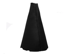 RENAULT MEGANE II (2002-2009) Cuffia Leva Cambio 100% Pelle - Cuciture Nero - Picture 1 of 1