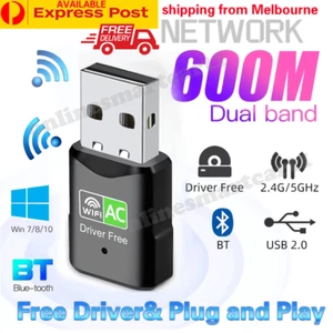 600Mbps Wireless WiFi Receiver USB Transmitter Free Drive Mini Signal Network AU - Picture 1 of 11
