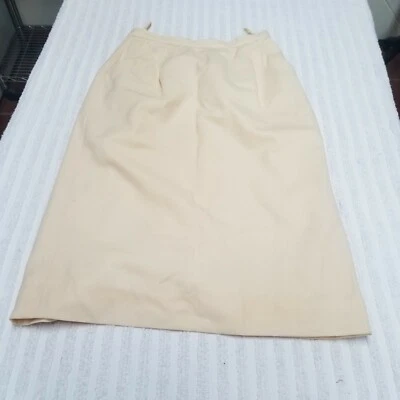 Karl Lagerfeld Womens Size 40 Wool Career Pencil Skirt Ivory Slit Back Lined - Image 1 of 4