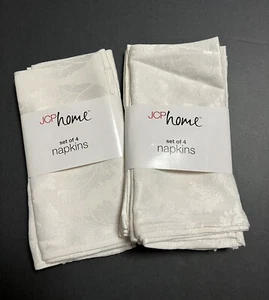 JCP Home JCPenney Abendessen Servietten 17 x 17 cremeweiß Menge von zwei 4er Packungen Neu mit Etikett - Bild 1 von 6