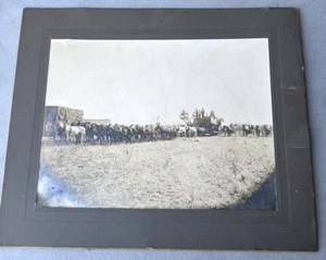 Antique Farmers Farming Horse Drawn Combine Original Photo Photograph 9.75x7.5" - Picture 1 of 14