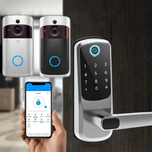 Biometric Fingerprint Digital Keypad Keyless Smart Door Lock / Camera Doorbell - Picture 1 of 33