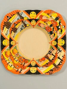 Vintage Halloween 1930’s Beach & Arthur 8” Moon Luncheon Plate - MINT - Picture 1 of 4