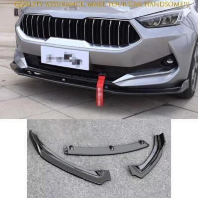 For Kia Forte K3 2019-2021 abs Black Front Bumper Lip Spoiler Bodykit 3p - Image 1 of 4