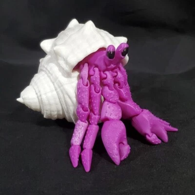 Cangrejo ermitaño articulado grande y caparazón impreso en 3D alivio del estrés inquieto Foto 1 de 4