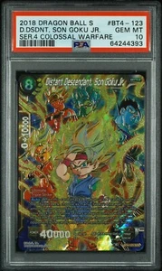 DRAGON BALL SUPER COLOSSAL WARFARE BT4-123 DESCENDANT, GOKU JR. SCR PSA 10 - Picture 1 of 2