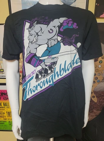 VTG Kentucky Thoroughblades Giant Logo Minor League Hockey T Shirt Large AHL 95 Cover