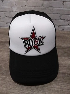 Rock Star Adult Black White Baseball Cap Hat Classic Adjustable Strapback Music - Picture 1 of 7