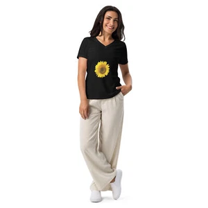Women’s relaxed v-neck t-shirt - Picture 1 of 13