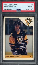1985 OPC #9 O-PEE-CHEE Mario Lemieux Rookie PSA 8 PIttsburgh Penguins Hockey