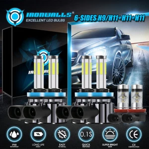 For Freightliner Cascadia Truck 2008-2021 6x LED Headlight Fog Light Bulbs Kit - Picture 1 of 12