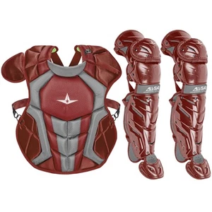 All-Star System7 Axis NOCSAE Youth Baseball Catcher's Gear Set - Maroon - Picture 1 of 1