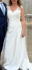 Bridal Silk Dress UK Size 14 - Picture 1 of 6