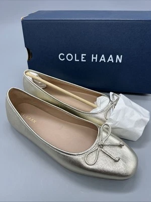 Zapatos planos COLE HAAN YARA SOFT BALLET lazo de cuero dorado suave W30136 para mujer 7,5 Foto 1 de 4