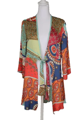 CAbi Shakespeare Tie Front Bell Sleeves Tunic SILK Overlay Open Blouse Med - Image 1 of 4