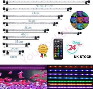 Submersible Aquarium Light Underwater RGB Multicolour LED Lights for Fish Tank - Picture 1 of 13