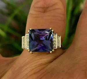 AAA 3.75 Ct Natural Tanzanite Solitaire Engagement Ring 14K White Gold solid - Picture 1 of 5