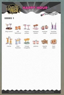 NEW! Miniverse Happy Hour FULL COMPLETE SET 12 Drinks! NEW! Target Exclusive - Image 1 of 2
