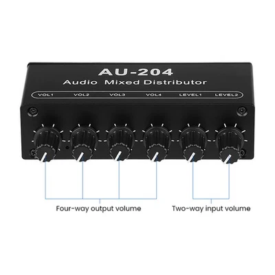 DC 5-15V 3.5mm 2-Way 4-Way Input 1-Way Output Stereo Audio Signal Mixer Board - Image 1 of 4