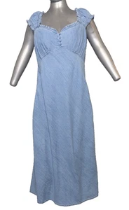 NWT GAP Women's Cotton Light Wash Denim Sleeveless Maxi Dress Chambray Large - Picture 1 of 21