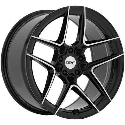 TSW TW008 Slipstream 19x10.5 5x112 +42mm Black/Machined Wheel Rim 19" Inch Foto 1 de 4
