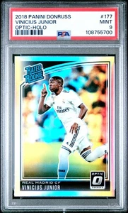 2018 Donruss Vinicius Junior Rated Rookie Optic Holo PSA 9 Real Madrid - Picture 1 of 2