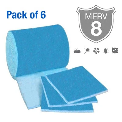 CUSTOMIZED BLUE / White MERV 8 Polyester Air Filter Pads Tackified CHOOSE SIZE - Image 1 of 4