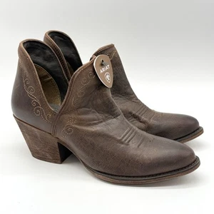 Botas Ariat para mujer talla 7 B Encore punta R cuero marrón desgastado botín occidental - Imagen 1 de 10